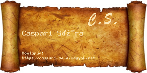 Caspari Sára névjegykártya
